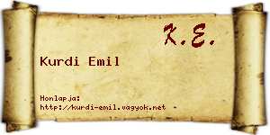 Kurdi Emil névjegykártya